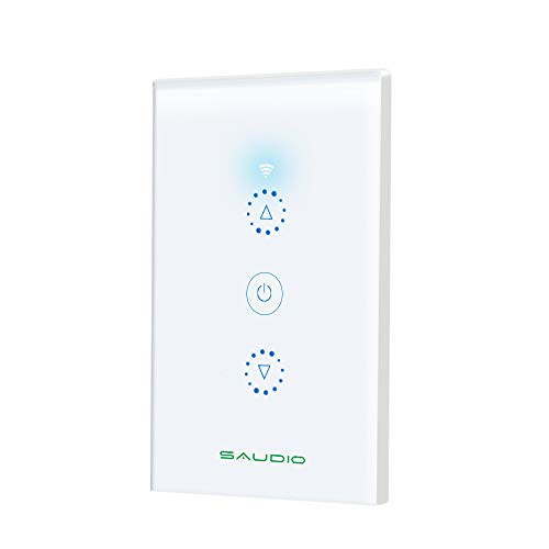 Smart Light Switch SAUDIO Smart Dimmer Switch for Dimmable LEDHalogenIncandescent Bulbs Compatible with Alexa Google AssistantIFTTT Remote Control SinglePole Neutral Wire Required1 Pack
