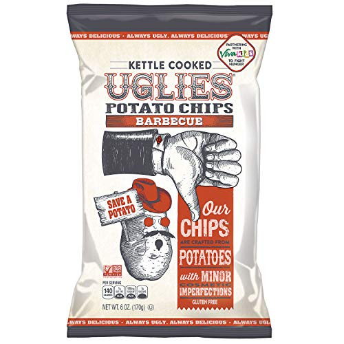 UGLIES 4 Pack Kettle Cooked Barbecue Potato Chips  Gluten Free Kosher NonGMO Office and Kids Snack  Individual Lunch Snack Packs  6 oz Bags