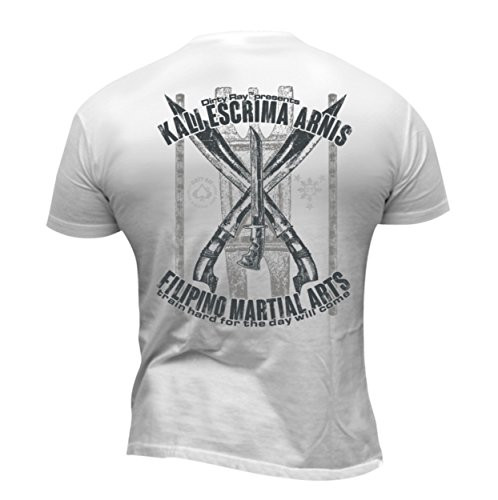 Dirty Ray Martial Arts Filipino Kali Escrima Arnis Mens TShirt DT22 M White