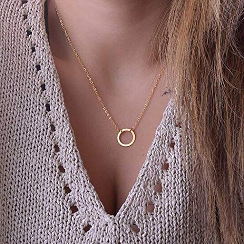 Simsly Circle Necklace Gold Pendant Necklace Chain Jewelry for Women and Girls Simsly Circle Necklace Gold Pendant Necklace Chain Jewelry for Women and Girls