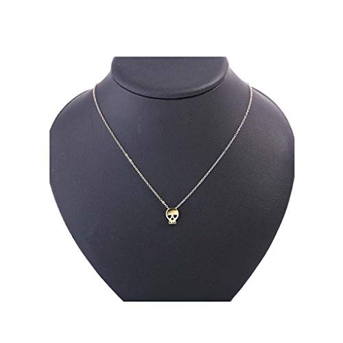 Yalice Tiny Skull Necklace Chain Skeleton Pendant Necklaces Jewelry for Women and Girls Gold