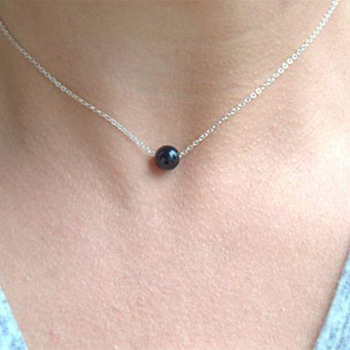 Yalice Dainty Black Crystal Necklace Chain Round Circle Choker Necklaces Jewelry for Women and Girls Silver Yalice Dainty Black Crystal Necklace Chain Round Circle Choker Necklaces Jewelry for Women and Girls Silver