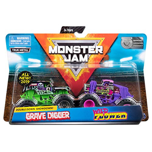 Monster Jam Official Grave Digger vs. Wild Flower Die-Cast Monster Trucks, 1:64 Scale, 2 Pack Monster Jam Official Grave Digger vs. Wild Flower Die-Cast Monster Trucks, 1:64 Scale, 2 Pack