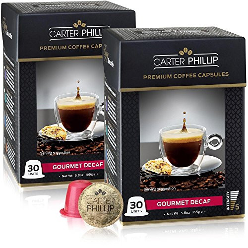 Decaf Espresso Capsules Compatible with Nespresso  60 CARTER PHILLIP Premium Coffee Capsules Compatible with OriginalLine Nespresso Capsules Machines  Delicious Alternative to Nespresso Pods