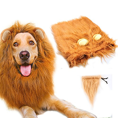 Gimilife Dog Lion Mane Lion Mane Wig Halloween Costumes for Medium to Large Sized Dog with Ears  TailPet Halloween Costumes Fancy Lion Hair for Dogs M SizeRed Brown Gimilife Dog Lion Mane Lion Mane Wig Halloween Costumes for Medium to Large Sized Dog with Ears  TailPet Halloween Costumes Fancy Lion Hair for Dogs M SizeRed Brown