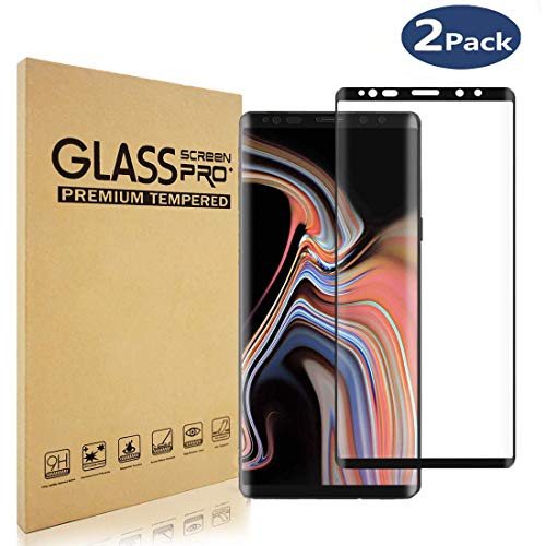 for Samsung Galaxy Note 9 Screen Protector 2 Pack Full Coverage Tempered Glass AntiScratchHigh DefinitionDesigned for Ultrasonic Fingerprint Suitable for Galaxy Note 9