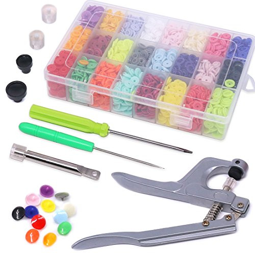 Glarks 384Pcs T5 KAM Snaps Plastic Buttons with Snaps Press Pliers Set for Clothes Sewing, Bibs, Rain Coat Crafting Glarks 384Pcs T5 KAM Snaps Plastic Buttons with Snaps Press Pliers Set for Clothes Sewing, Bibs, Rain Coat Crafting