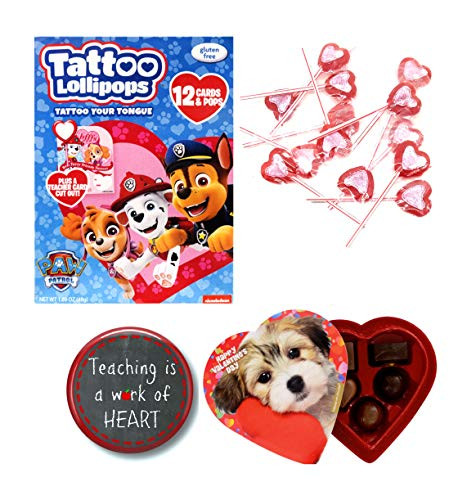12 Paw Patrol Valentine Cards With Candy For Kids Classroom Party  Includes Chocolate and Magnet for Teachers Gift  Set of Exchange Cards with Candy for 12 Children Paw Patrol