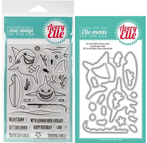 Avery Elle  Hello Chum  Clear Stamps and Dies Set