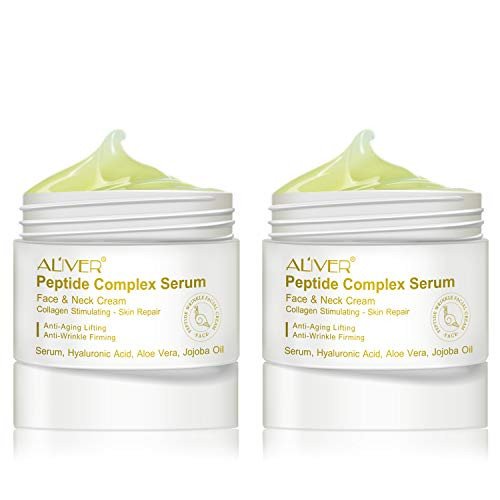 AntiAging Cream 2 pcs Peptide Wrinkle CreamComplex Cream Anti Wrinkle SerumCollagen Peptides For Skin and Neck Moisturizer Cream Firming Tightening Fights the Appearance of Wrinkles Fine Lines