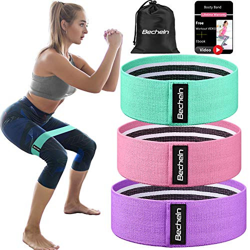 Becheln Resistance Bands for Legs and Butt Fabric Workout Bands WomenMen Stretch Exercise Loops Thick Wide NonSlip Gym Bootie Band 3 Set for Squat Glute Hip Training Becheln Resistance Bands for Legs and Butt Fabric Workout Bands WomenMen Stretch Exercise Loops Thick Wide NonSlip Gym Bootie Band 3 Set for Squat Glute Hip Training