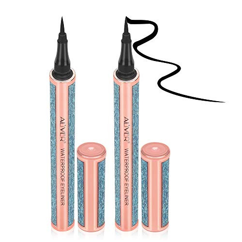 Liquid Eyeliner Black Waterproof Eye Liners LongLasting Super Slim Makeup Eyeliner Pen GelSlim Black 2 Packs