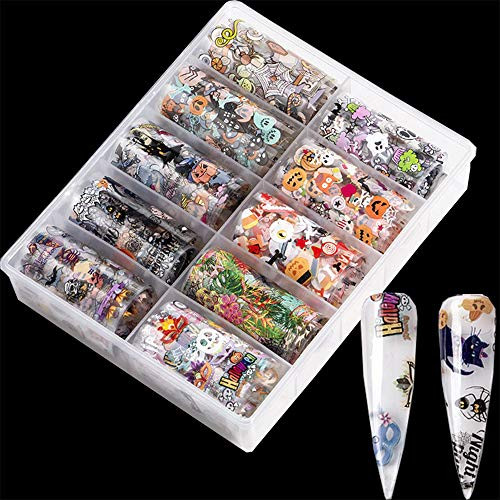 Halloween Nail Foil Transfer Sticker10 Rolls Halloween Party Nail Art Stickers Tips Wraps Foil Transfer Adhesive Glitters Acrylic DIY Nail Decoration Halloween Pumpkin Skull Witch Halloween Nail Foil Transfer Sticker10 Rolls Halloween Party Nail Art Stickers Tips Wraps Foil Transfer Adhesive Glitters Acrylic DIY Nail Decoration Halloween Pumpkin Skull Witch