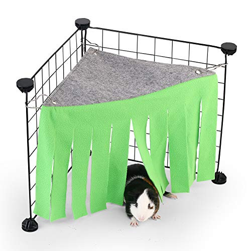 Guinea Pig Hideout Guinea Pig Accessories Guinea Pigs Forest Rabbits Hideaway Corner Fleece for Ferrets Chinchillas Rats Gerbils Dwarf Bed Other Small Animals Cage Liner Halloween Christmas Green