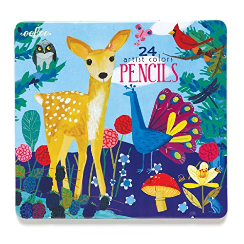 eeBoo Colored Pencils in Life on Earth Tin Case, Set of 24