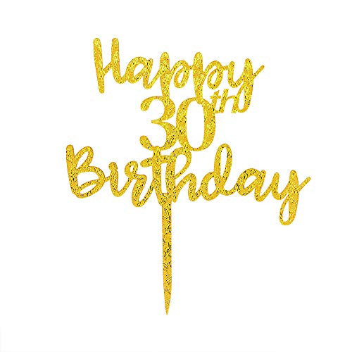 Happy 30th Birthday Cake Topper - Gold Dirty Thirty 30th Birthday Party Supplies - Anniversary Happy Birthday Decoration Supplies Happy 30th Birthday Cake Topper - Gold Dirty Thirty 30th Birthday Party Supplies - Anniversary Happy Birthday Decoration Supplies