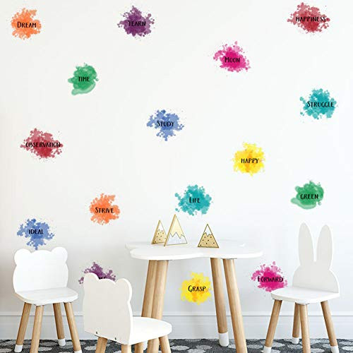 Colorful Inspirational Quotes Wall Sticker Peel and Stick Lettering Wall Decals Mural for Classroom Nursery Kids Room Decor2#Lettering
