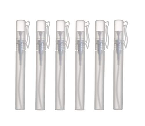 XINGZI 6Pcs 10ml 13oz Mini Portable Pen Perfume Bottle Spray Bottle Small Sample Empty Refillable Containers Fragrances Atomizer Bottles Transparent Plastic Pen Shape Travel Set