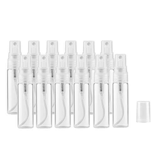 XINGZI 20Pcs Empty Refillable Clear Glass Spray Bottles Makeup Perfume Water Mist Sprayers Portable Cute Perfume Atomizer for Travel Party Must Makeup Cosmetic Sample Container Tool Best Xmas Gift