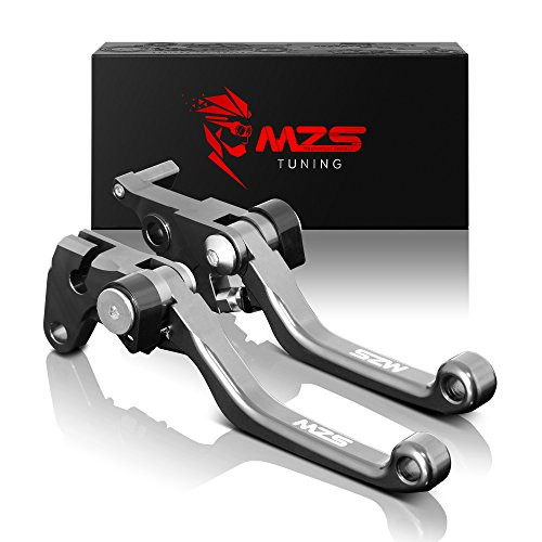 MZS Pivot Levers Brake Clutch CNC Compatible with Kawasaki KX125 20062008 KX250 20052008 KX250F 20052012 KX450F 20062012 Gray