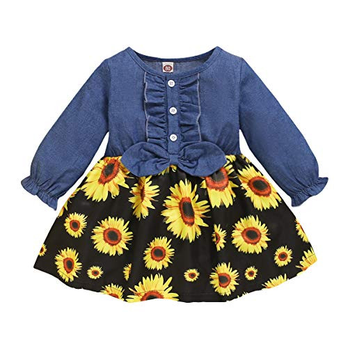 Toddler Baby Girl Clothes Sunflower Princess Dress Long Sleeve Denim Bowknot Tops Clothes Infant Girl Fall Autumn Sunflower Tutu Skirts Dress Winter Outfits 18Months Girl Clothes Toddler Baby Girl Clothes Sunflower Princess Dress Long Sleeve Denim Bowknot Tops Clothes Infant Girl Fall Autumn Sunflower Tutu Skirts Dress Winter Outfits 18Months Girl Clothes
