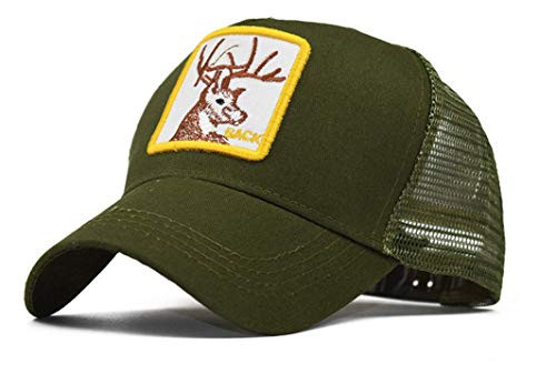 MissFun Mesh Trucker Hat Back Snap Square Patch Baseball Caps with Embroidery