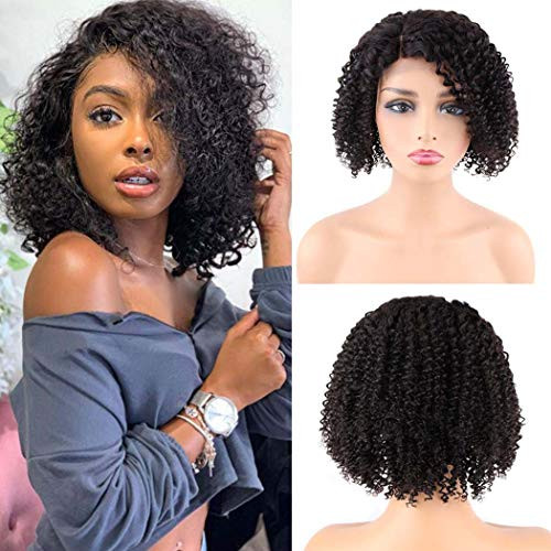 BLISSHAIR Kinky Curly Human Hair Lace Closure Wig Side Part Brazilian Virgin Hair Wigs Deep Curly Gluess 4x4 Lace Front Wigs For Black Women Natural Color 12 inch BLISSHAIR Kinky Curly Human Hair Lace Closure Wig Side Part Brazilian Virgin Hair Wigs Deep Curly Gluess 4x4 Lace Front Wigs For Black Women Natural Color 12 inch