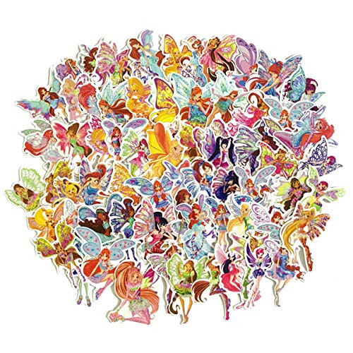 Winx Club Waterproof StickersDecals 70 pcs of Cartoon for Laptop Skateboard Snowboard Water Bottle Phone Car Bicycle Luggage Guitar Computer PS4Winx