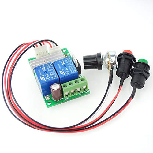 Taidacent PWM DC Motor Speed Controller 6V12V24V Forward and Reverse Button Switch Electric Pusher Motor Control Module Motor Governor Reversible Switch
