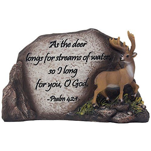 Inspirational Deer in Nature Desktop Plaque Figurine for Religious and Spiritual Lodge and Cabin Decor As Decorative Buck Statues with Bible Verse or Christian Decorations As Gifts for Hunters Inspirational Deer in Nature Desktop Plaque Figurine for Religious and Spiritual Lodge and Cabin Decor As Decorative Buck Statues with Bible Verse or Christian Decorations As Gifts for Hunters