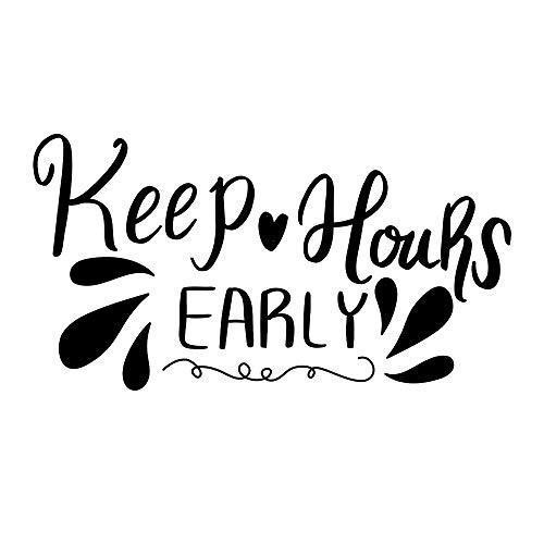 Keep Early Hours Wall Decal English Lettering Saying Words Vinyl Stickers Removable Funny Letters Art DIY Quote Sticker Mural for Bedroom Living Room Home Window Door Decoration
