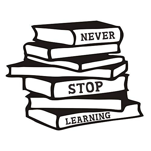 Never Stop Learning Wall Decal English Lettering Saying Words Vinyl Stickers Removable Books Art DIY Quotes Sticker Mural for Bedroom Living Room Office Home Window Door Decoration Never Stop Learning Wall Decal English Lettering Saying Words Vinyl Stickers Removable Books Art DIY Quotes Sticker Mural for Bedroom Living Room Office Home Window Door Decoration