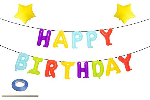 Macaron Happy Birthday Balloons Happy Birthday Banner Foil Letter Balloons for Birthday Decorations and Party Supplies