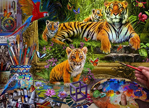 Vermont Christmas Company Tiger Painting Jigsaw Puzzle 1000 Piece