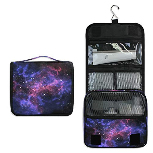 JOYPRINT Hanging Toiletry Bag Universe Galaxy Star Space Makeup Bag Cosmetic Bag Bathroom Travel Organizer Large for Women Girls