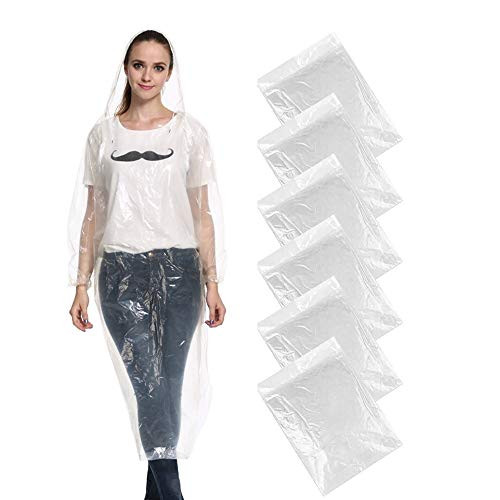 Rain Poncho Disposable Skoye 6 Pack Clear Adult Ponchos with Hood Raincoat for Men Women Emergency Waterproof for Theme Parks Hiking Camping Sports Events Rain Poncho Disposable Skoye 6 Pack Clear Adult Ponchos with Hood Raincoat for Men Women Emergency Waterproof for Theme Parks Hiking Camping Sports Events
