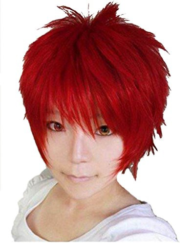 Anime Short Antialice Cosplay Heat Resistant Fiber Synthetic Halloween Wig For Men Red
