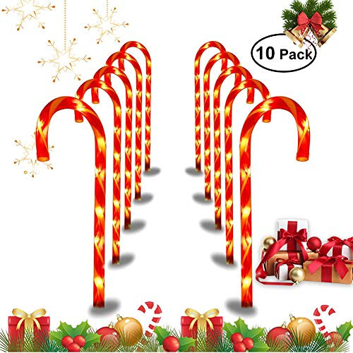 Candy Christmas Lights Candy Cane Lights Outdoor Pathway Pathway Markers Christmas LED Yard Lawn Pathway Markers Christmas Indoor and Outdoor Decoration Lights UL588 Certified18ft Length Orange