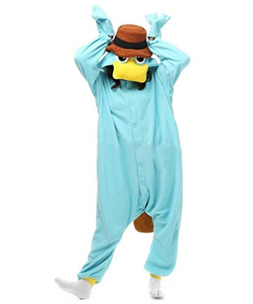 Adult Platypuus Plush One Piece Pajamas Cosplay Animal Homewear Sleepwear Jumpsuit Costume for Women Men