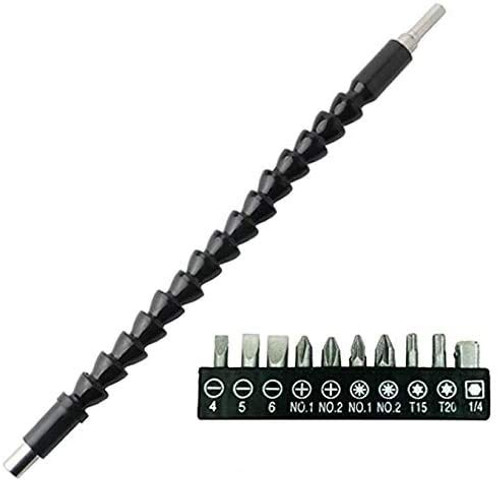 Flexible Drill Bit Extension116 Inch Flexible Screwdriver Extension with 10 Drill Bit Sets Magnetic Hex Screwdriver Soft Shaft for 14 Hex Head Connect Drive Shaft Tip Drill Bit Kit Adaptor Flexible Drill Bit Extension116 Inch Flexible Screwdriver Extension with 10 Drill Bit Sets Magnetic Hex Screwdriver Soft Shaft for 14 Hex Head Connect Drive Shaft Tip Drill Bit Kit Adaptor