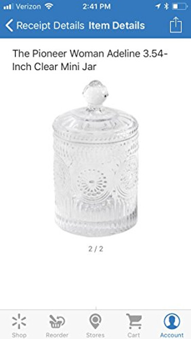 The Pioneer Woman Adeline Clear Mini Storage Jar,3.5 in X 6.25 in.