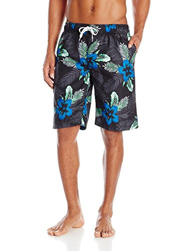 Kanu Surf Mens Echelon Swim Trunks Regular  Extended Sizes Costa Black Large
