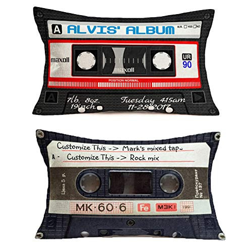 MEHOTOP Cassette Tape Series 2 Packs Cotton Linen Throw Pillows Case Black Dark Blue Background Music Record Retro Audio Pillowcase Alvis Album Quote Cushion Covers 12x20 Tape Pattern MEHOTOP Cassette Tape Series 2 Packs Cotton Linen Throw Pillows Case Black Dark Blue Background Music Record Retro Audio Pillowcase Alvis Album Quote Cushion Covers 12x20 Tape Pattern