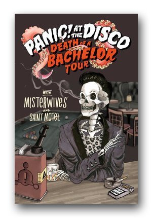 Panic at The Disco Poster  2017 Death of a Bachelor Tour Admat 16x25 inch Print frameless art gift 40x63cm