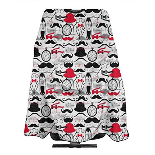 Barber Cape Hair Cutting Cape With Snap Closure Professional Salon Cape Hair Salon Cutting Cape Barber Hairdressing Cape For Hair Treatment  CuttingColoringPerming Retro Mustache Salon Pattern