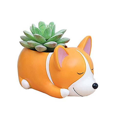 Cute Animal Corgi Shaped Cartoon Home Decoration Succulent Vase Flower Plant Pots Plant Not Included