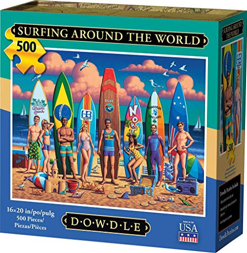 Dowdle Folk Art 443 Jigsaw Puzzle - Surfing - 500Piece