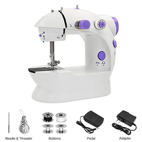 Mini Sewing Machine Portable Household Electric Sewing Machine with Adjustable 2Speed Double Thread and Foot Pedal for Household Travel Mini Sewing Machine Portable Household Electric Sewing Machine with Adjustable 2Speed Double Thread and Foot Pedal for Household Travel