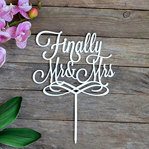 Finally Mr and Mrs Wedding cake toppers Cake Topper Wedding Cake Toppers Finally cake topper Finally MrMrs Mr and Mrs cake topper width 6 white