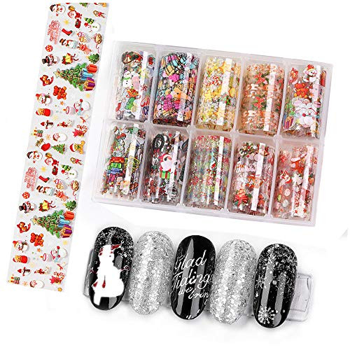 10 Rolls Nail Foil Transfer Sticker Halloween Christmas Nail Art Stickers Tips Wraps Foil Transfer Adhesive Glitters Acrylic DIY Nail Decoration Christmas 10 Rolls Nail Foil Transfer Sticker Halloween Christmas Nail Art Stickers Tips Wraps Foil Transfer Adhesive Glitters Acrylic DIY Nail Decoration Christmas